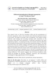 Terima kasih telah meluangkan waktunya untuk membaca postingan sederhana ini. Pdf Shifts And Equivalencies Of Idiomatic Expressions In Novel The Name Of Rose