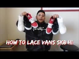 $60 on ⓜ️olive green vans sk8 hi cup w/ gold lace $60 on ⓜ️ercari olive green vans high tops with gold lace. How To Lace Vans Sk8 Hi Youtube