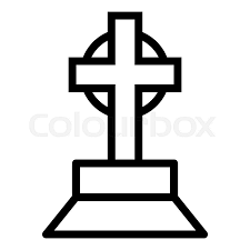 But don't make it too small, you should be able to see it. Halloween Grave With The Cross Line Stock Vector Colourbox