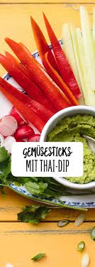 Gemusesticks Mit Grunem Thai Dip Rezept Rezept Rezepte Superfood Rezepte Lebensmittel Essen