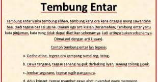 Tuladha tembung aran (kata benda) : Tembung Entar Lan Tegese Dalam Bahasa Jawa Seni Budayaku