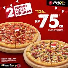 Get 25% off any menu price pizza with this promo code at pizza hut. Promo Pizza Hut Delivery 14 17 Agustus 2020 2 Regular Pizza Cuma Rp 75 000