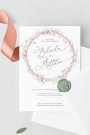 Siri Rose Gold Wedding Invitation Templates Boho Rosegold Etsy Buy Wedding Invitations Wedding Invitations Wedding Invitation Templates