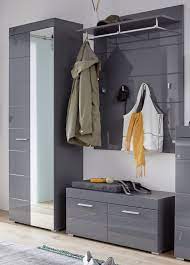 Garderobe skandinavisch garderobe skandinavischer landhausstil, garderobenpaneel gordon 8 weiss struktur akazie 124x40x30, garderobe set skandinavisch. Garderobe Amanda Hochglanz Grau Set 3 Teilig 163 Cm