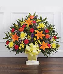 Mixed Flower Sympathy Floor Basket At From You Flowers
