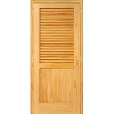 Verona Home Design Louvered Pine Veneer Solid Manufactured Wood Unfinished Louver Standard Door Prehung Interior Doors Louvered Interior Doors Prehung Doors