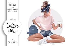 Download Coffee Fashion Girl Clipart Planner Graphics Supplies 614947 Illustrations Design Bundles