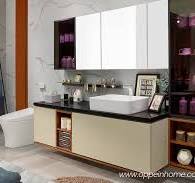 Beige Melamine Modern China Custom Bathroom Vanity Wholesale ...