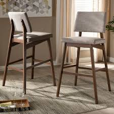 Set Of 2 Bar Stools Mid Century Modern Wood Vintage Seat Pub Counter High Chair Baxtonstudio Midcenturymod Wood Bar Stools Mid Century Modern Wood Bar Stools
