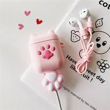 Pink Cats Paw Airpods Wire Protector And Case For Iphone Pn1129 Pink Cat Kawaii Cat Cute Pink