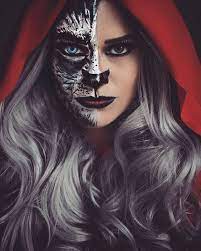 Halloween Makeup Little Red Riding Hood Silver Hair Ombre Makeup Halloween Makeup Halloween Costumes Makeup Halloween Makeup Scary