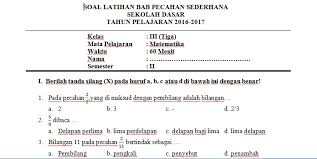 Soal matematika kelas 3 sd bab 2 penjumlahan dan pengurangan dan kunci jawaban keterangan soal. Soal Matematika Kelas 3 Sd Bab Pecahan Sederhana Soal Dan Materi Sekolah