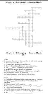 If you are looking for a quick, free, easy online crossword, you've come to the right place! Solved Chapter 16 Otolaryngology Crossword Puzzle Chegg Com