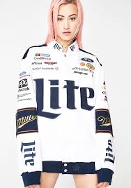 Jeff gordon nascar nextel cup racing jacket mens 2xl chase authentics red dupont. Brad Keselowski Miller Lite Nascar Twill Jacket Dolls Kill