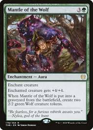 I need the hiveminds help here. I'm building a R/G tovolar edh deck,  featuring only werewolves/wolves and cards that contain references to  either. I have the creature base, I'm strictly looking for