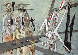 Roberto Matta. One of the first major names in the surrealist movement from  it's very early days. He brought so much vivid visual concepts that evolved  the form in a very important