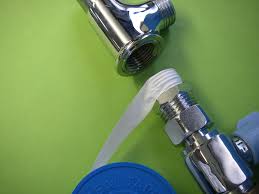 Teflon tape is thread tape, used on screwed pipe as a means to get a nice tight makeup and therefore not leak. Thread Seal Tape Wikipedia