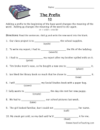 Resources English Worksheets Prefix Worksheet Prefixes Conjunctions Worksheet