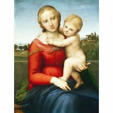 A painting rich in elements referring to the purity of the virgin, such as the white roses or the lilies. Kunstplakate Raphael Madonna Of The Pomegranate C 1504 Extra Large Wall Print Canvas Mural Antiquitaten Kunst Pyariduniyanews Com