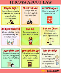 Useful Legal Law Idioms Sayings And Phrases 7esl English Idioms Idioms Idioms And Phrases