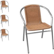 Der gartentisch gehört zu jeder grundausstattung auf der terrasse oder im garten. Garten Terrasse Bistrostuhl Gartenstuhl Stapelbar Stapelstuhl Rattanbespannung Cappuccino 4x Stuhle Sessel Escxtra Com