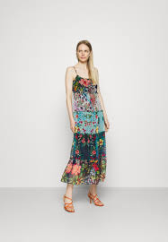 Robe ethnique rayonne, robe pas cher. Desigual Marnac Robe Longue Blue Multicolore Zalando Fr