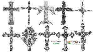 Hand Drawn Cross Vector Photoshop Brushes Stock Graphic Designs Cross Vector Cross Drawing Christmas Vectors