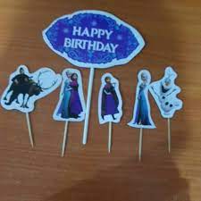 Desain ulang tahun anak tema spiderman. Topper Tusuk Stiker Frozen Hiasan Kue Ulang Tahun Shopee Indonesia