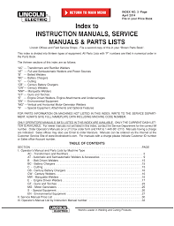 Index To Instruction Manuals Service