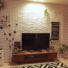 overview 時計 ikea 植物 テレビ テレビ台 などのインテリア実例 2015 02 16 12 37 25 roomclip ルームクリップ 偽天井デザイン リビング レンガ テレビ台 インテリア
