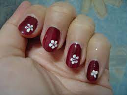 Simple and easy flower nail art design. Red Nails With Black Flowers Novocom Top