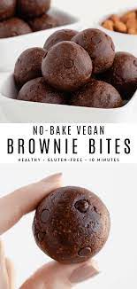 No Bake Brownie Bites Recipe No Bake Brownies Vegan Snack Recipes Raw Brownies