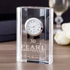 Cultured pearls have made a gift of pearls far more affordable. Personalised Pearl Wedding Anniversary Mantel Clock The Gift Experience