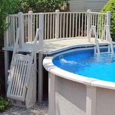 Above Ground Pool Steps Ladders In The Swim Pool Supplies Swimming Pool Decks Pool Deck Plans Pool Deck Kits