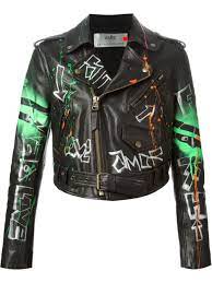 Faith Connexion Graffiti Biker Jacket Farfetch Bajkerskaya Kurtka Zhenskie Kurtki Kosuha