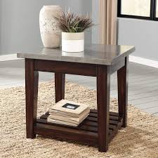Signature Design By Ashley T882 3 Bynderman End Table Brown Silver Finish Very Kind Of Your Presence To Drop Ashley Furniture Living Room Furniture Table