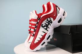 Supreme x nike air max tailwind 4 color: Supreme X Nike Air Max Tailwind 4 Iv White University Red