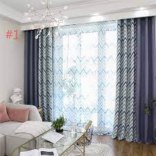 Mediterranean Style Wave Curtain Modern Simple Cotton Curtain Living Room Bedroom Office Fabric O Curtains Living Room Wave Curtains Living Room Decor Curtains
