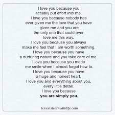  Lessons Learned In Life I Love You Because Love Appreciation Quotes Make Me Happy Quotes Happy Quotes About Him