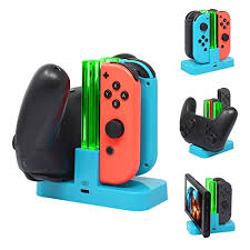 Below are methods for charging each device. Fastsnail Controller Charger Compatible With Nintendo Switch Charging Dock Stand Station Compatible With Switch Joy Con And Pro Controller With Charging Indicator And Type C Charging Cable Blue Pricepulse