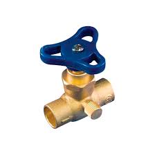 Solder adheres as well to brass as it does to copper, so the fittings are usually molded with slip joints so you can solder them to the pipes. Aqua Dynamic Solder Stop Valve With Drain Lead Free 1 2 Brass 1395 603 Rona