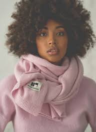 Echarpe Rose Grande Ã©charpe Femme Grande Echarpe Laine Et Fils Recyclés  MALABAR