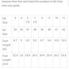 zara shoe size chart