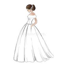 Benutzerdefinierte hochzeit kleid skizze zeichnung kunst malerei. Skizze Des Jungen Brautmodells Im Hochzeitskleid Vektor Abbildung Illustration Von Feier Form 74040986