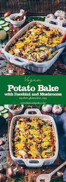 This Vegan Potato Bake Potatoes Au Gratin With Mushrooms And Zucchini Is Comfort Food At Its B Kartoffelgratin Rezept Kartoffelgratin Kartoffelauflauf Rezept