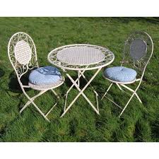 Bisto Set Folding Table Chairs Garden Patio Yard Round Metal Cushions 2 Seat Patio Furniture Chairs Metal Chairs Outdoor Furniture Sets