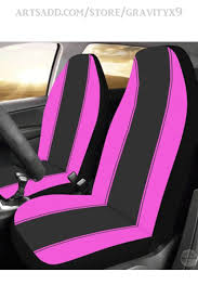 Pink Racing Stripe Center Black Car Seat Covers Set Of 2 Id D3773329 Car Seats Pink Car Seat Custom Car Seat Covers