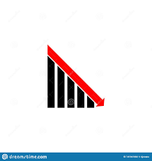 Decline Graph Chart With Bars Declining Chart Icon Stock