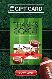 football coach gift thank you card