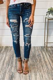 Kancan Teenage Dream Destroyed Patch Low Mid Rise Jeans